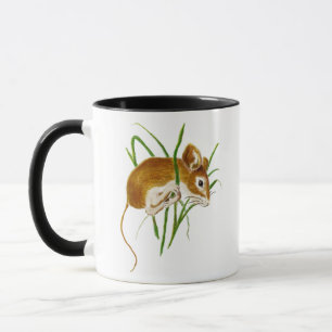 Caneca Camundongos Cachorros, Rato Aquarela Natureza Anim