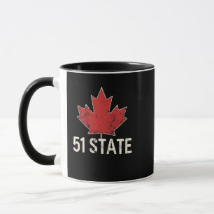 Caneca Canadá 51rua Estado Trump American e Canadian Flag