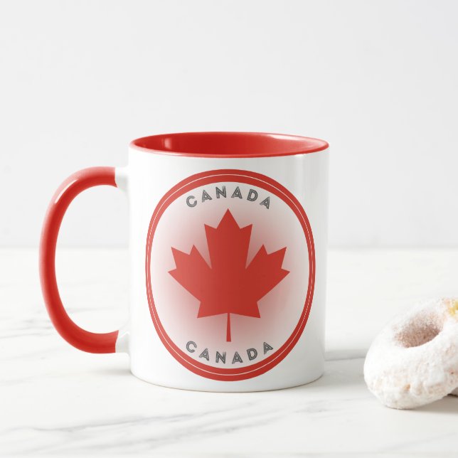 Caneca Canada Maple Leaf Circle Shape (Com Donut)