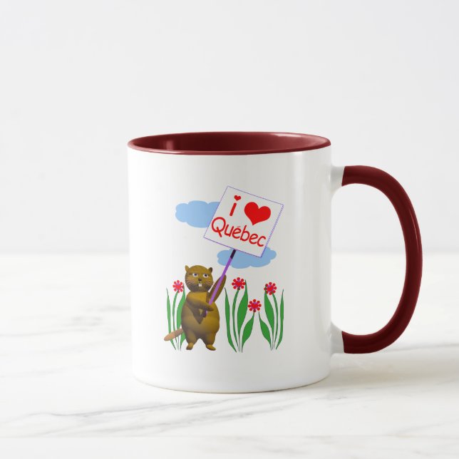 Caneca Canadense Beaver Loves Quebec (Direita)