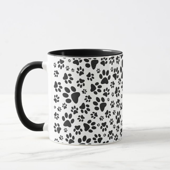 Caneca Canais de Cachorro Bolinhas Preta e Branca (Esquerda)
