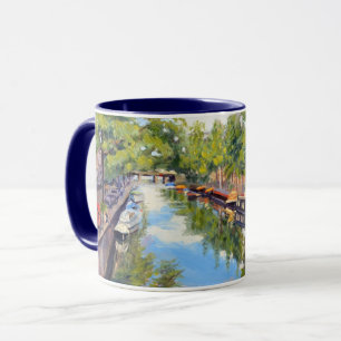 Caneca Canal de Ámsterdam na Luz Quente