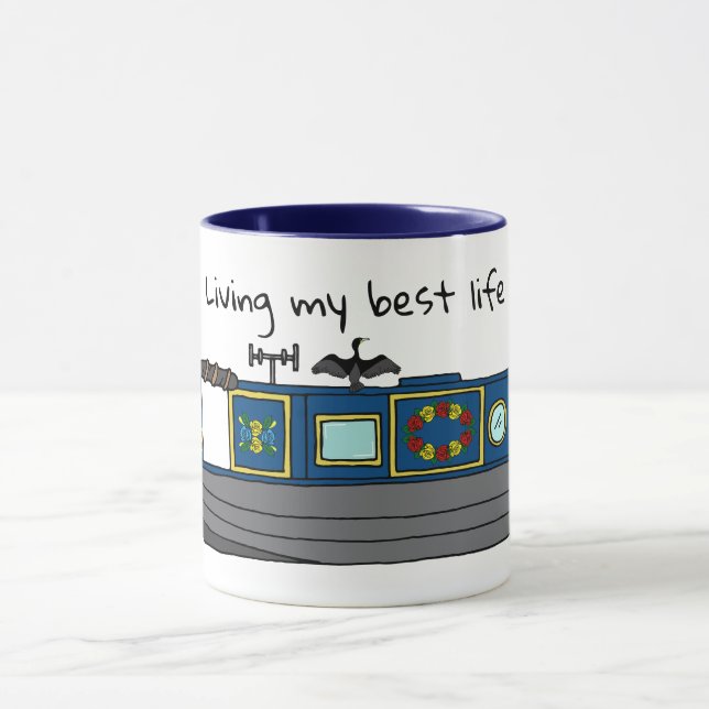 Caneca Canal Narrowboat Owner Best Life Quote (Centro)