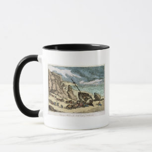 Caneca Cancelando uma destruição na costa norte de