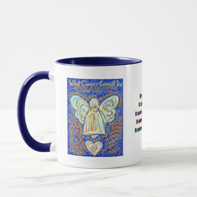 Caneca Cancer Angel Mug Azul e Dourado (Esquerda)