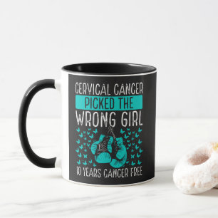 Caneca Câncer de Colo do Útero Escolheu a Garota Errada