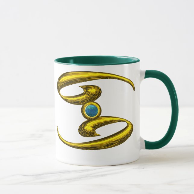 Caneca CANCER,DOURADO SINAL DE ANIVERSÁRIO ZODIAC Opale G (Direita)