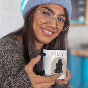 Caneca Cancer Feminina Zodiaca Design Castanho Preto 15 O