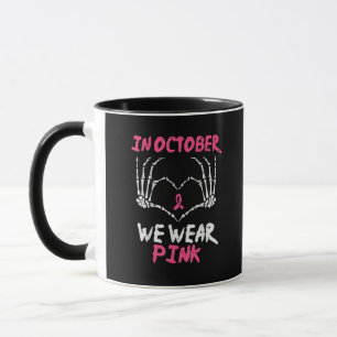 Caneca Cancer Mama Esqueleto Mão Coração Mão Vestimos Mul