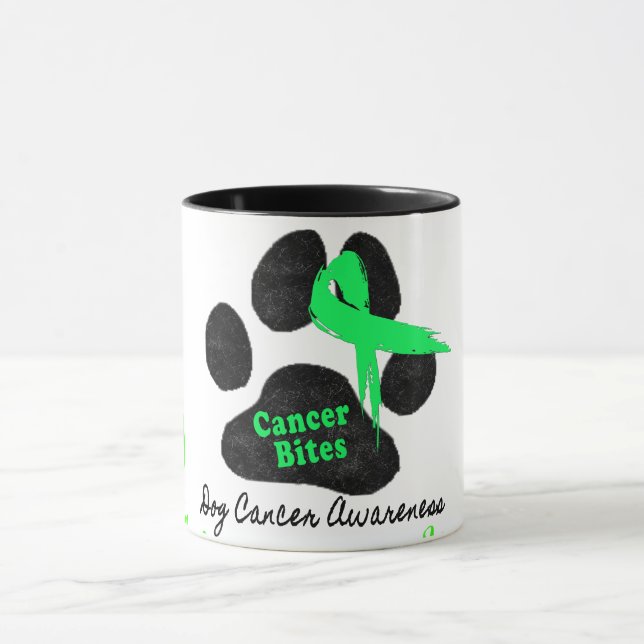 Caneca Cancer morde Cancer Cão Linfoma Consciência (Centro)