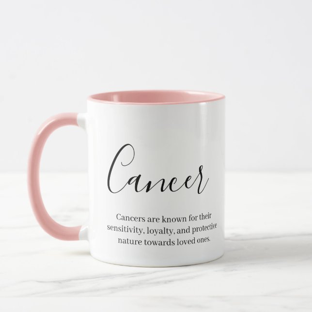 Caneca "Cancer personalizado Sinal Zodiac Nome e qualidad (Esquerda)