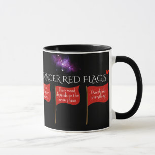 Caneca Cancer Red Flagy Astrology Mug   Zodiac Gift Engra