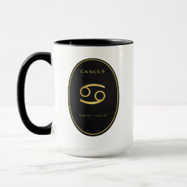 Caneca Cancer Zodiac Gold Oval Emblem Mug | Luxury Astrol