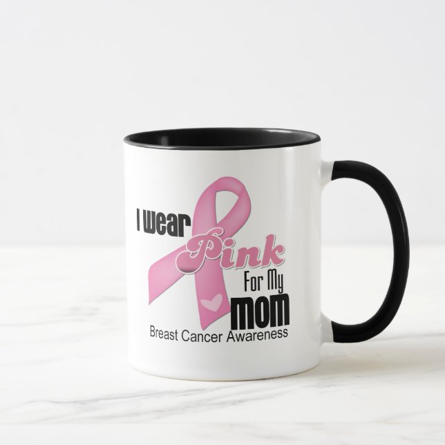 Caneca Cancro da mama cor-de-rosa da mamã da fita (Direita)