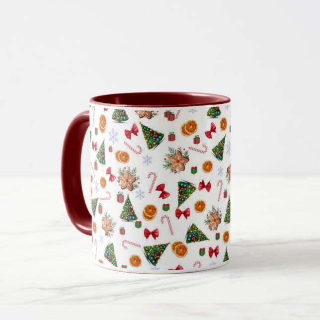 Caneca Candy Candy Candy Candy de Natal, doce Elegante (Frente Esquerda)