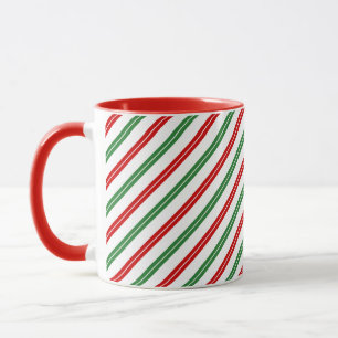 Caneca Candy Cane Christmas Strips Red Green