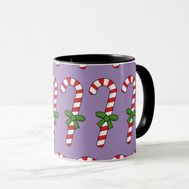 Caneca Candy Cane com Faixa Verde (Frente Esquerda)