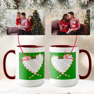 Caneca Candy Cane Heart Add Your Photo Frame