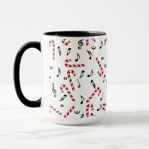 Caneca Candy Cane Music Notes