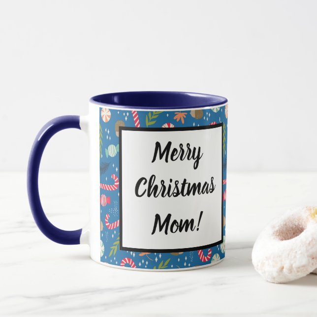 Caneca Candy Canes e Doces de Natal Embalados (Com Donut)