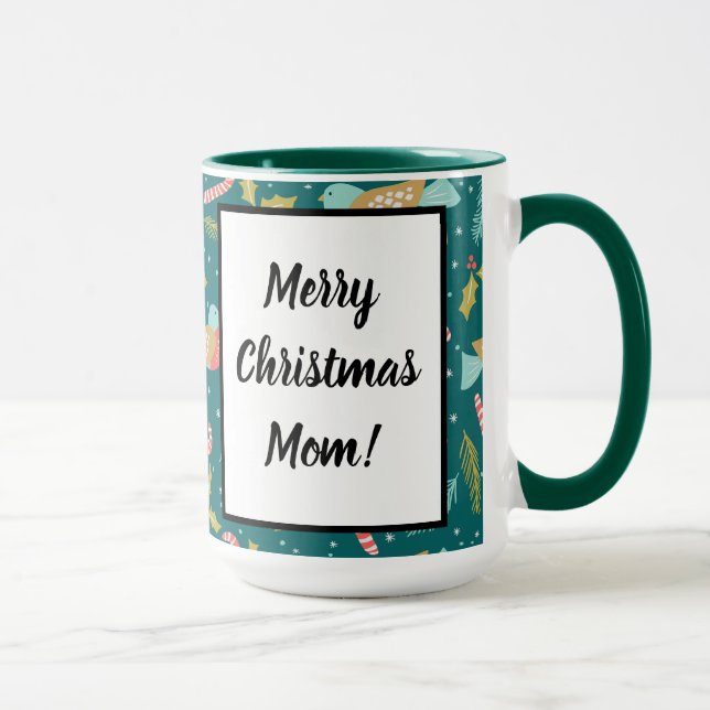 Caneca Candy Canes Holly Pine Boughs Birds (Direita)