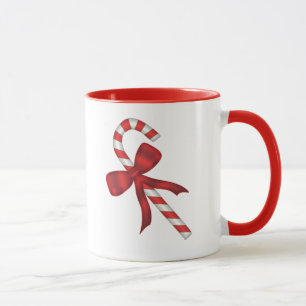 Caneca Cane de Natal com Laço Vermelho