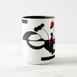Caneca "Caneca de café do design vermelho de Geo"