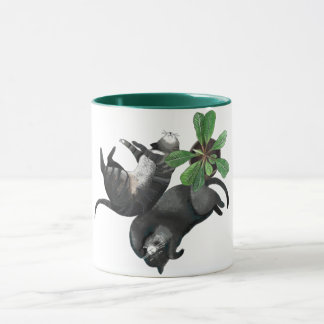 Caneca Caneca| Dois gatos mentem com uma planta