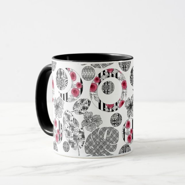 Caneca Caneca,Vermelho e Preto, Colchação ,Patchwork, Rús (Frente Esquerda)
