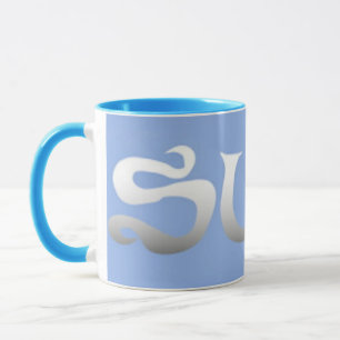 Caneca caneta combinada azul-surf