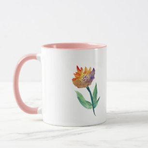 Caneca Caneta Combo de Dedo de Aquarela Flor