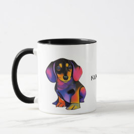 Caneca Caneta/copo de DACHSHUND Cuja designação é editáve
