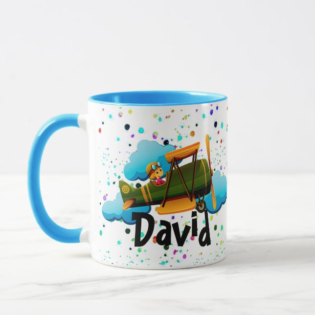 Caneca Caneta de café personalizada de avião (Esquerda)