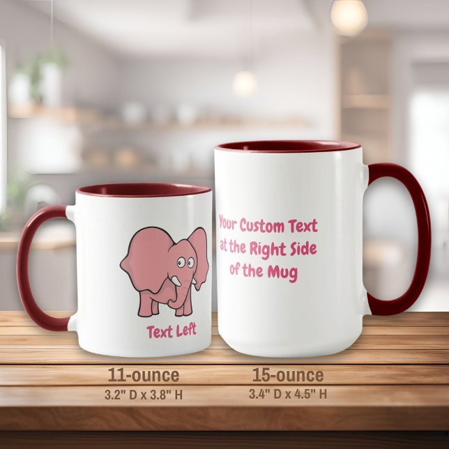 Caneca Caneta de desenho de elefante rosa (Criador carregado)