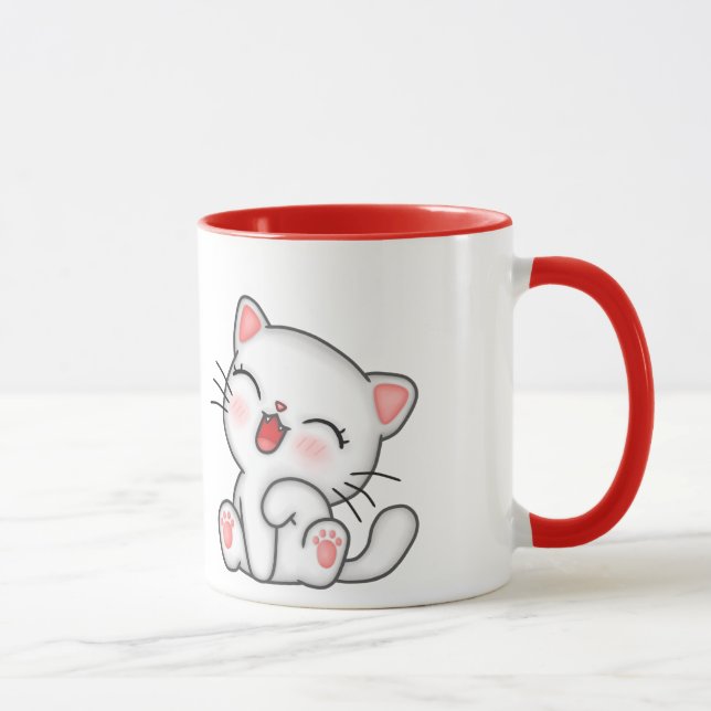 Caneca Caneta impressa gatinho cômoda (Direita)