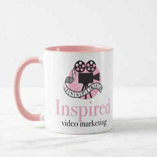 Caneca Caneta inspirada rosa com dois tons