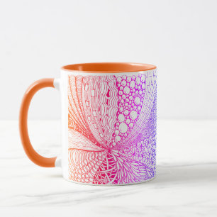 Caneca Caneta multicolor Zentangle