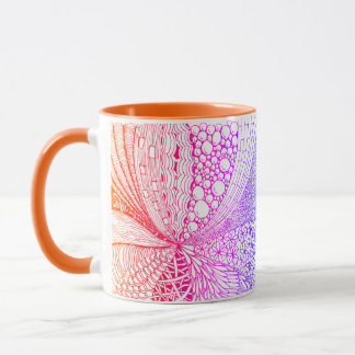 Caneca Caneta multicolor Zentangle