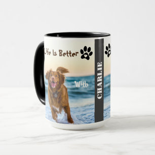 Caneca Caneta Personalizada De Monograma De Foto De Cão P