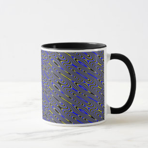 Caneca Caneta preta azul e amarela de padrão suave