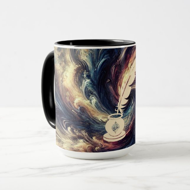 Caneca Caneta Quill Arte Moderna Abstrata (Frente Esquerda)