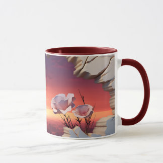 Caneca Caneta Solar Floral Elegante Abstrato com E Petal