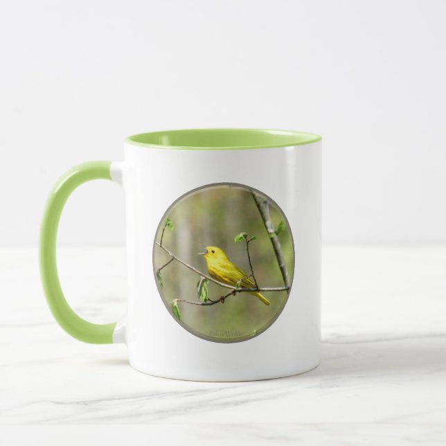 Caneca Caneta Warbler Amarela (Esquerda)