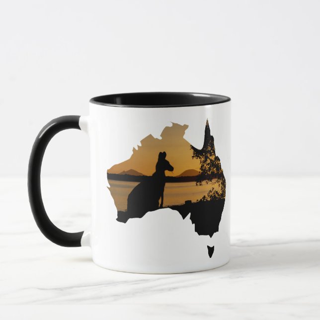 Caneca Canguru australiano: Dourado preto sunset (Esquerda)