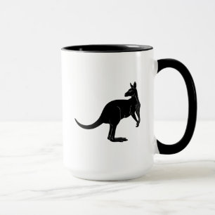Caneca Canguru no minimalismo a preto