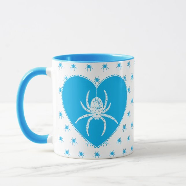 Caneca Canhão de aranha azul-branca (Esquerda)