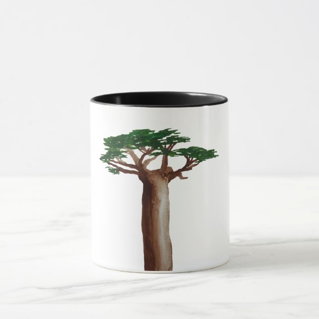 Caneca Canhão de Combinação de Desenho de Árvore Baobab (Centro)