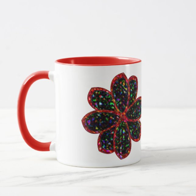 Caneca Canhão de Flores Negra e Vermelha (Esquerda)