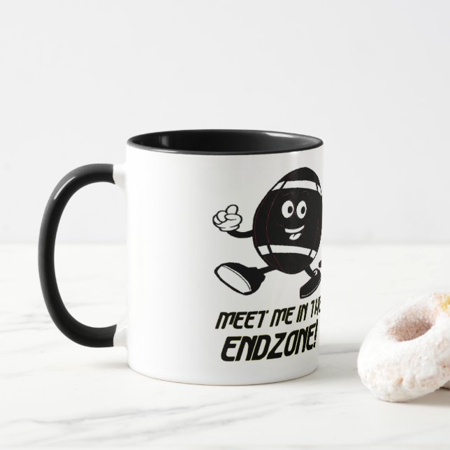 Caneca Canhão de futebol branco e preto (Com Donut)