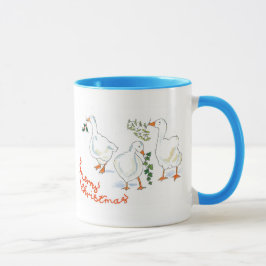 Caneca Canhão de gansos natalinos